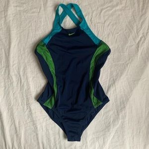 Nike Blue One Piece Swimsuit